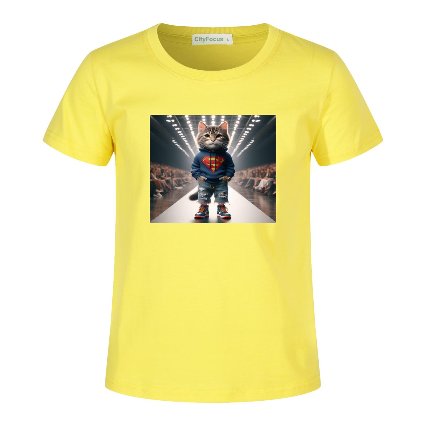 100% cotton Runway Fashion Forward Cat 1: Cute and Cool Kids' Graphic T-Shirt