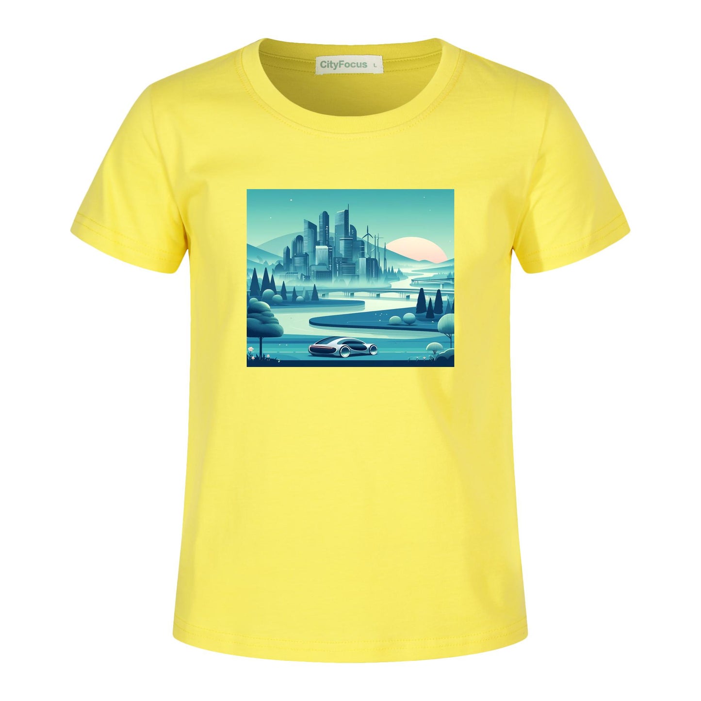 100% cotton Boys' Futuristic Cityscape Graphic Tee 2