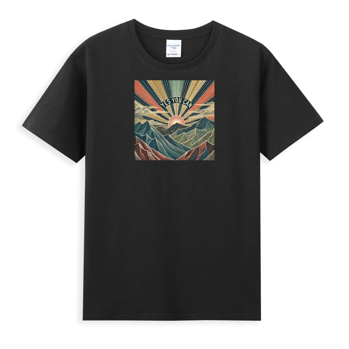 Women's Cotton Tee with Empowering Sunrise Artwork