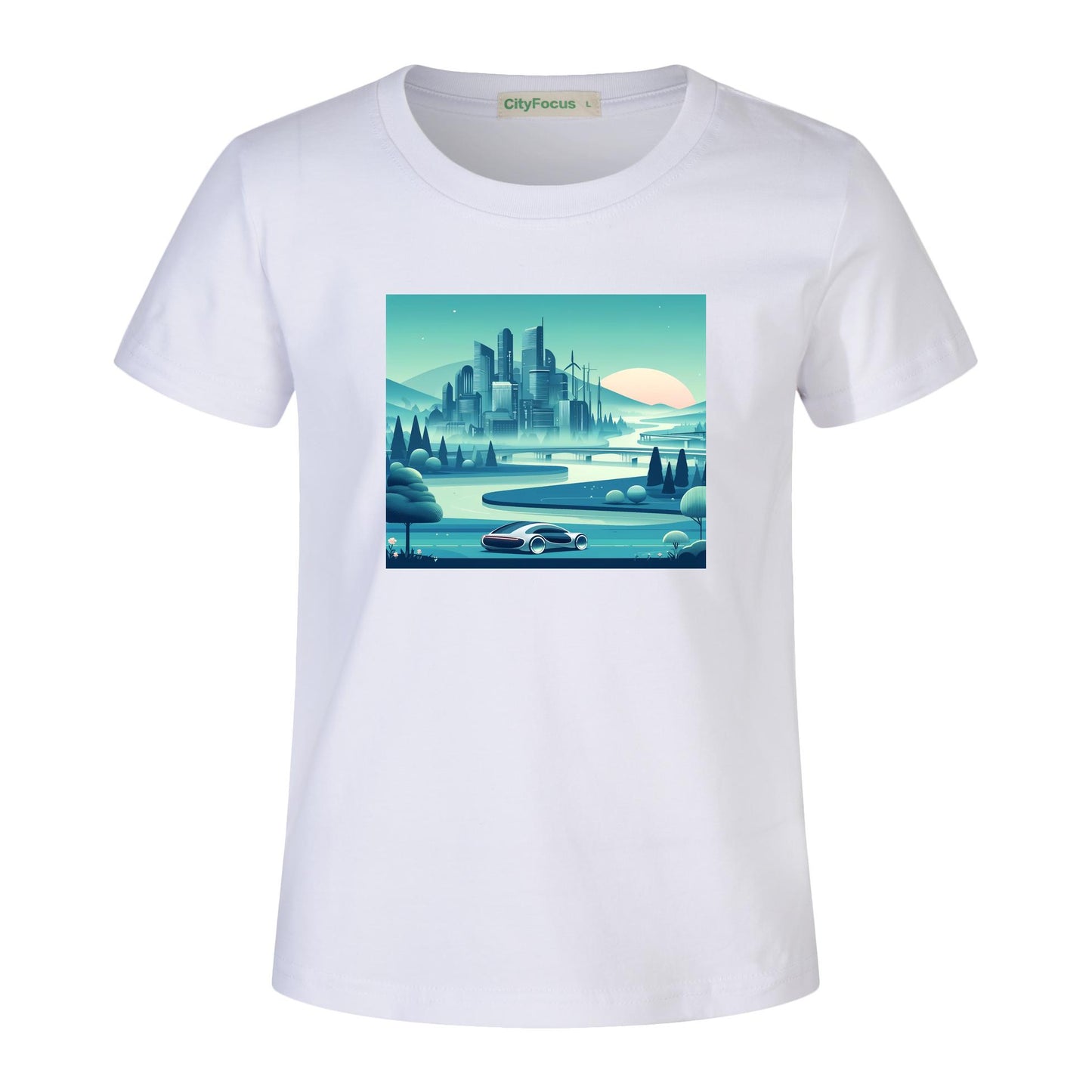 100% cotton Boys' Futuristic Cityscape Graphic Tee 2