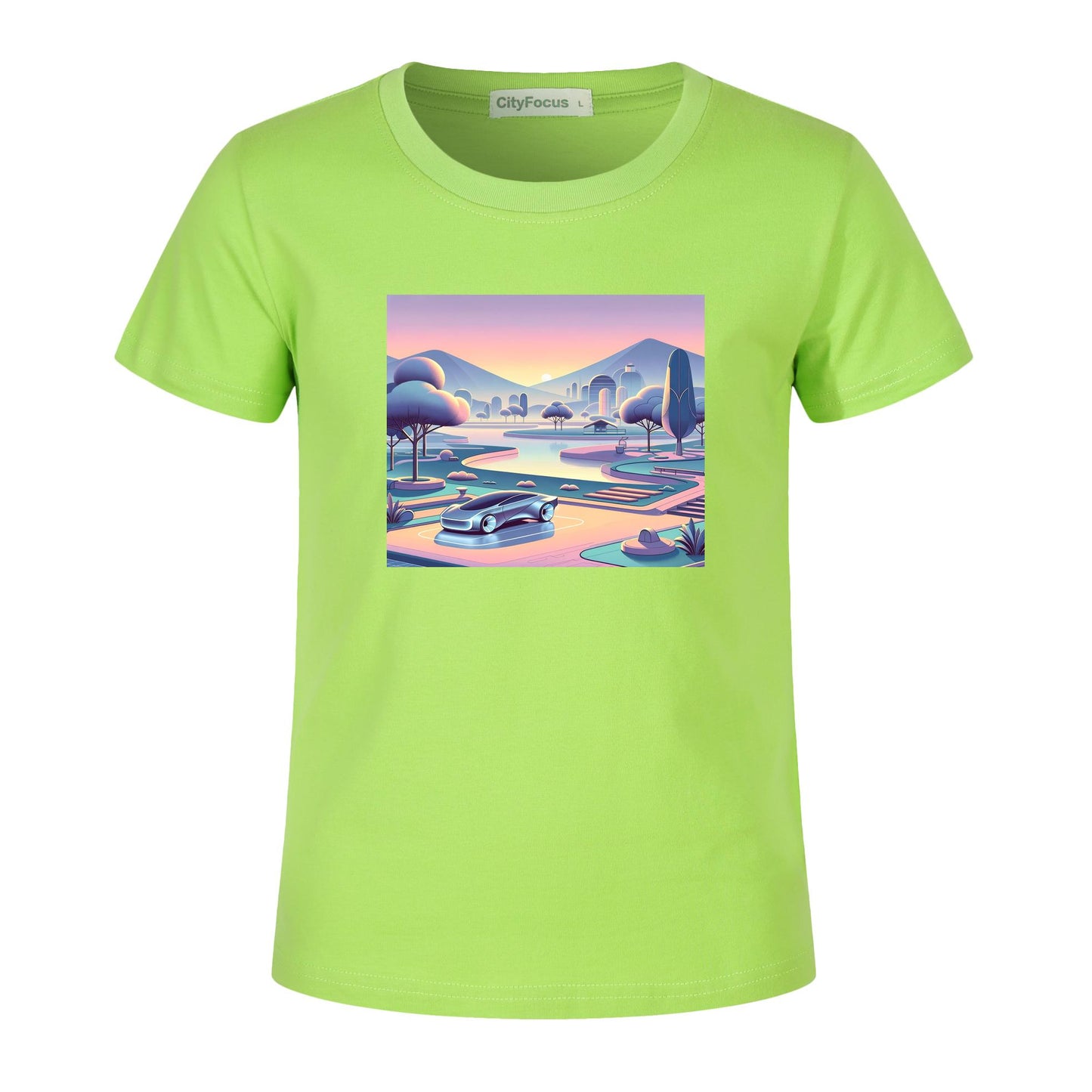 100% cotton Boys' Futuristic Cityscape Graphic Tee 16