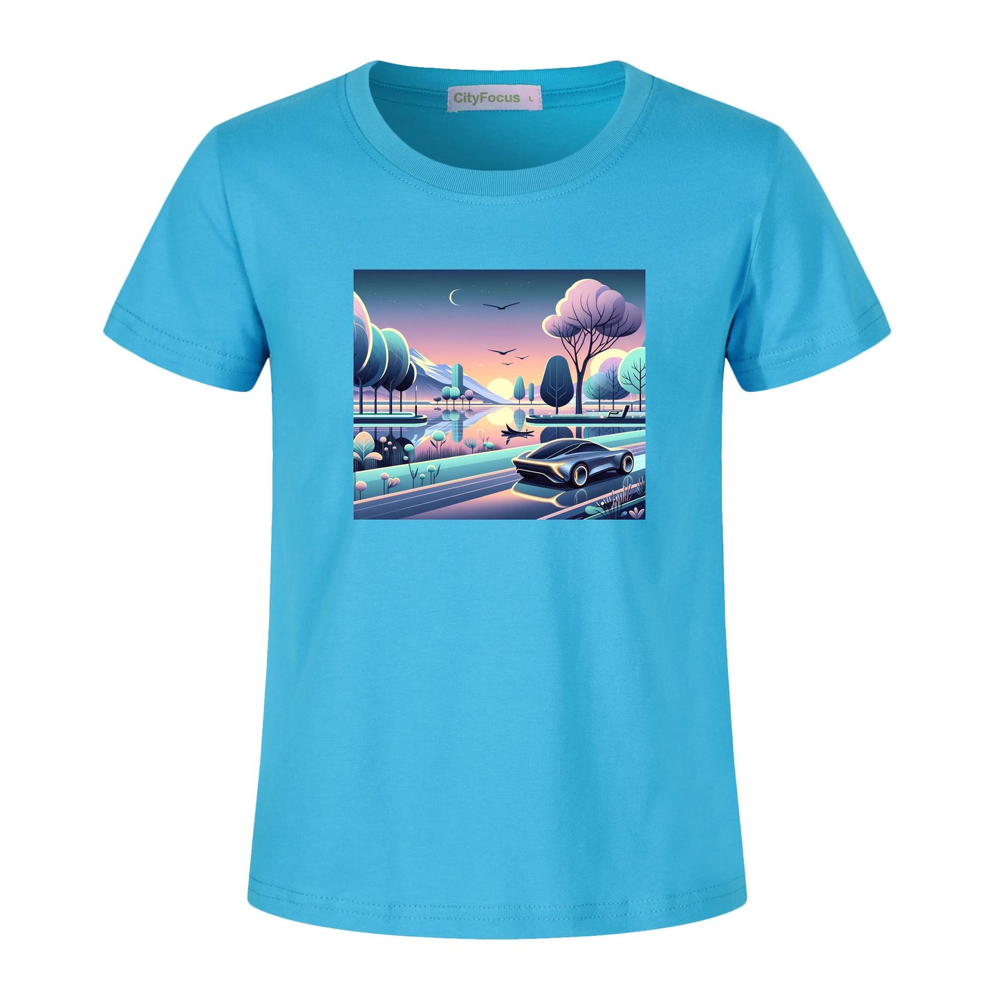 100% cotton Boys' Futuristic Cityscape Graphic Tee 10