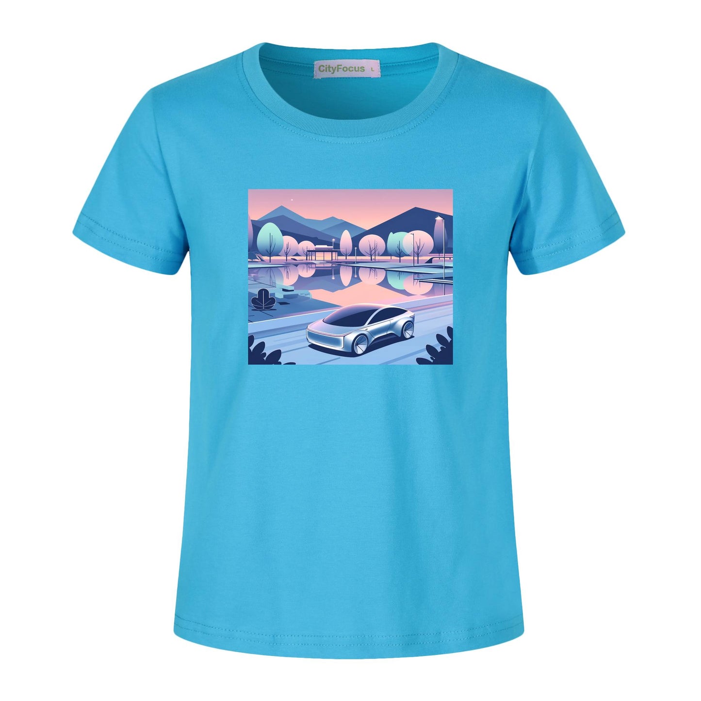 100% cotton Boys' Futuristic Cityscape Graphic Tee 13