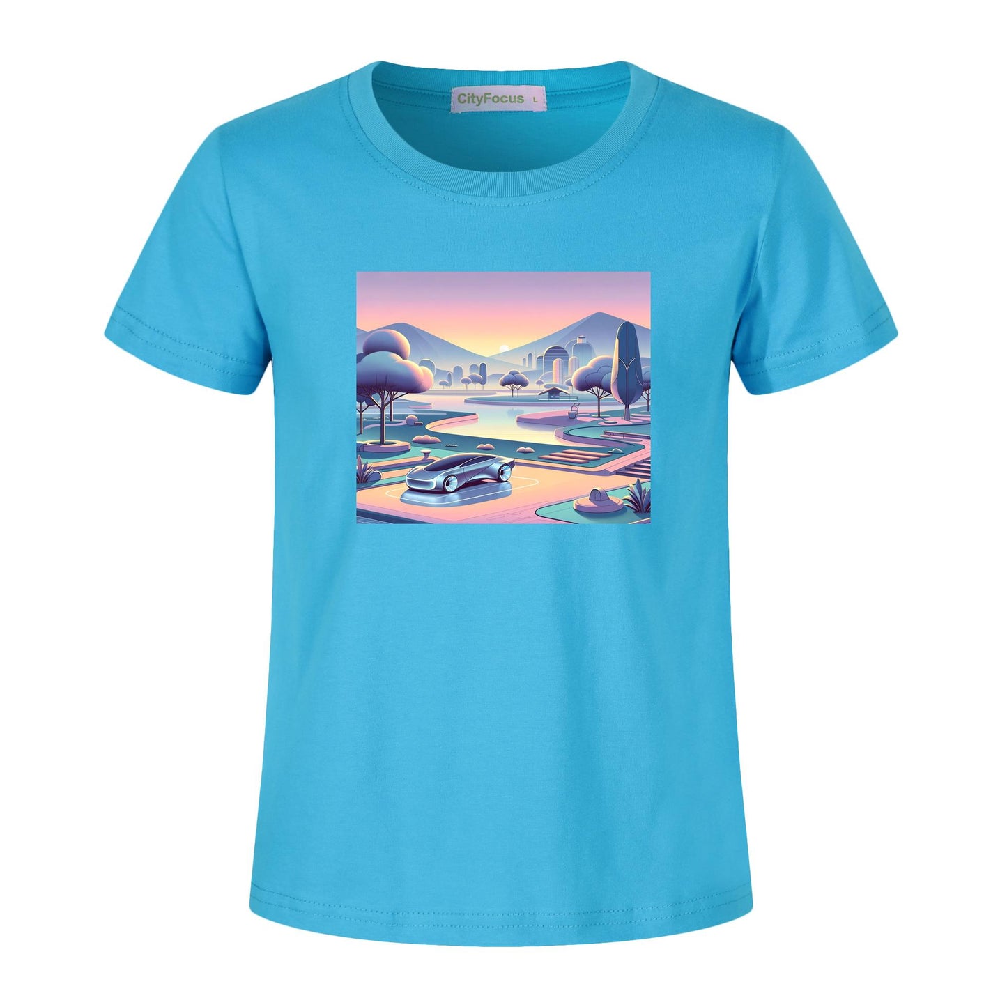 100% cotton Boys' Futuristic Cityscape Graphic Tee 16