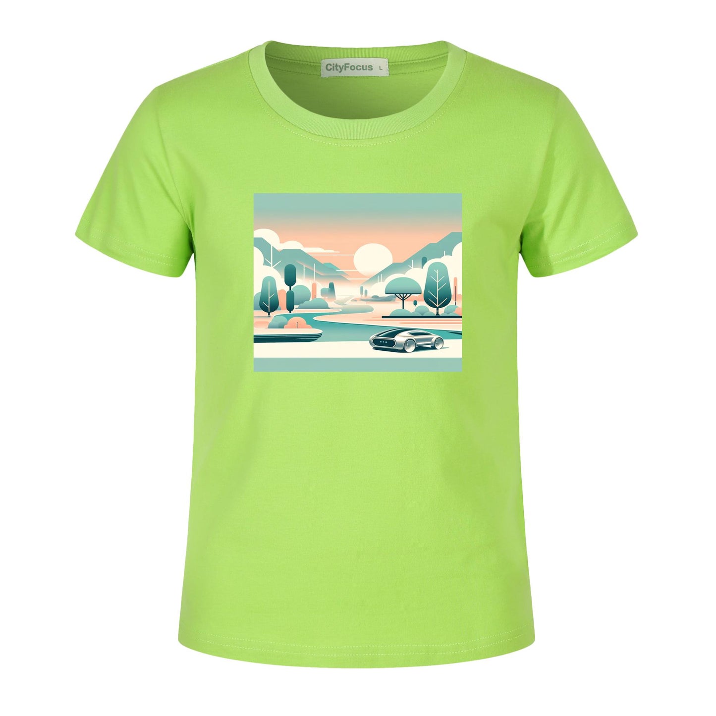 100% cotton Boys' Futuristic Cityscape Graphic Tee 15