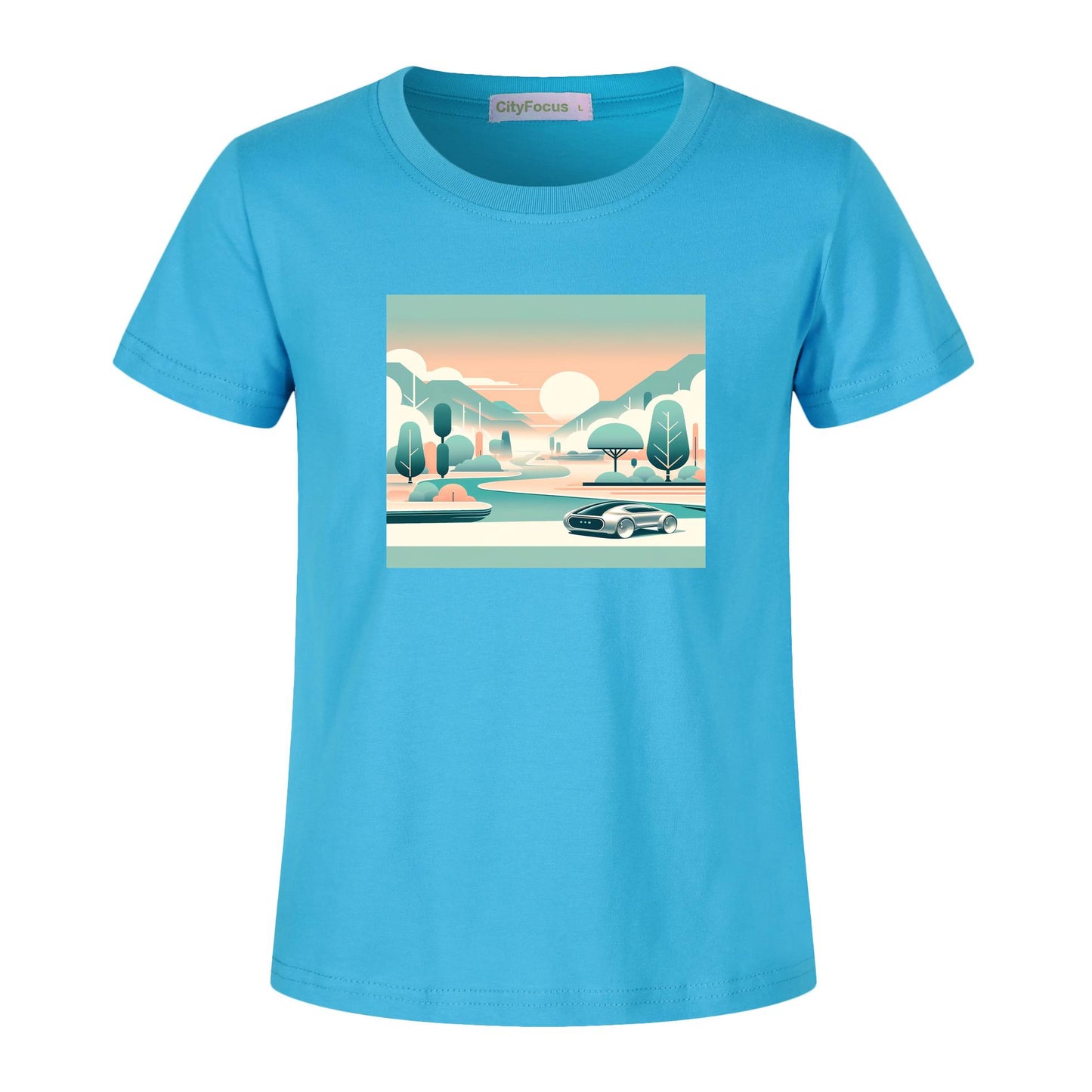 100% cotton Boys' Futuristic Cityscape Graphic Tee 15