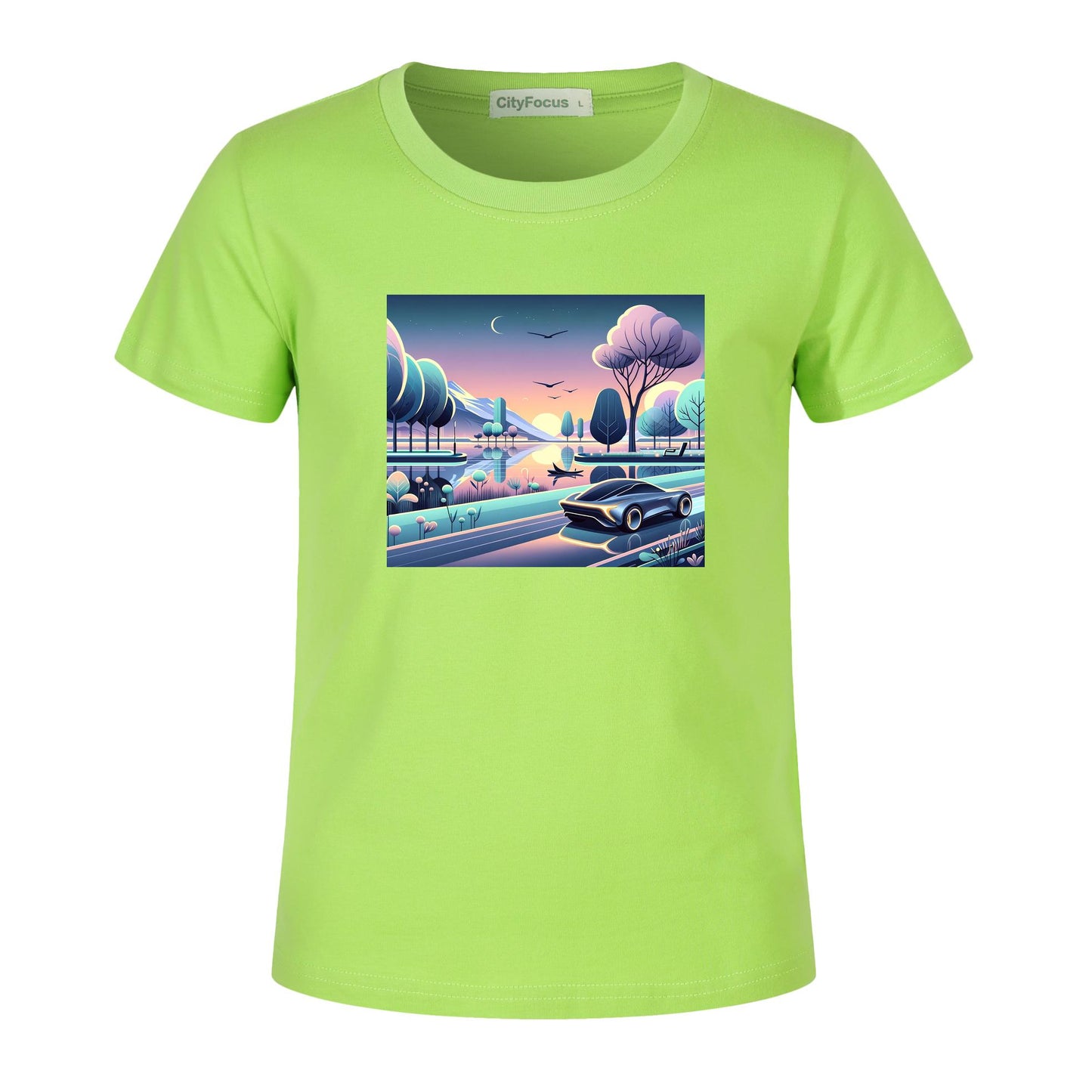 100% cotton Boys' Futuristic Cityscape Graphic Tee 10