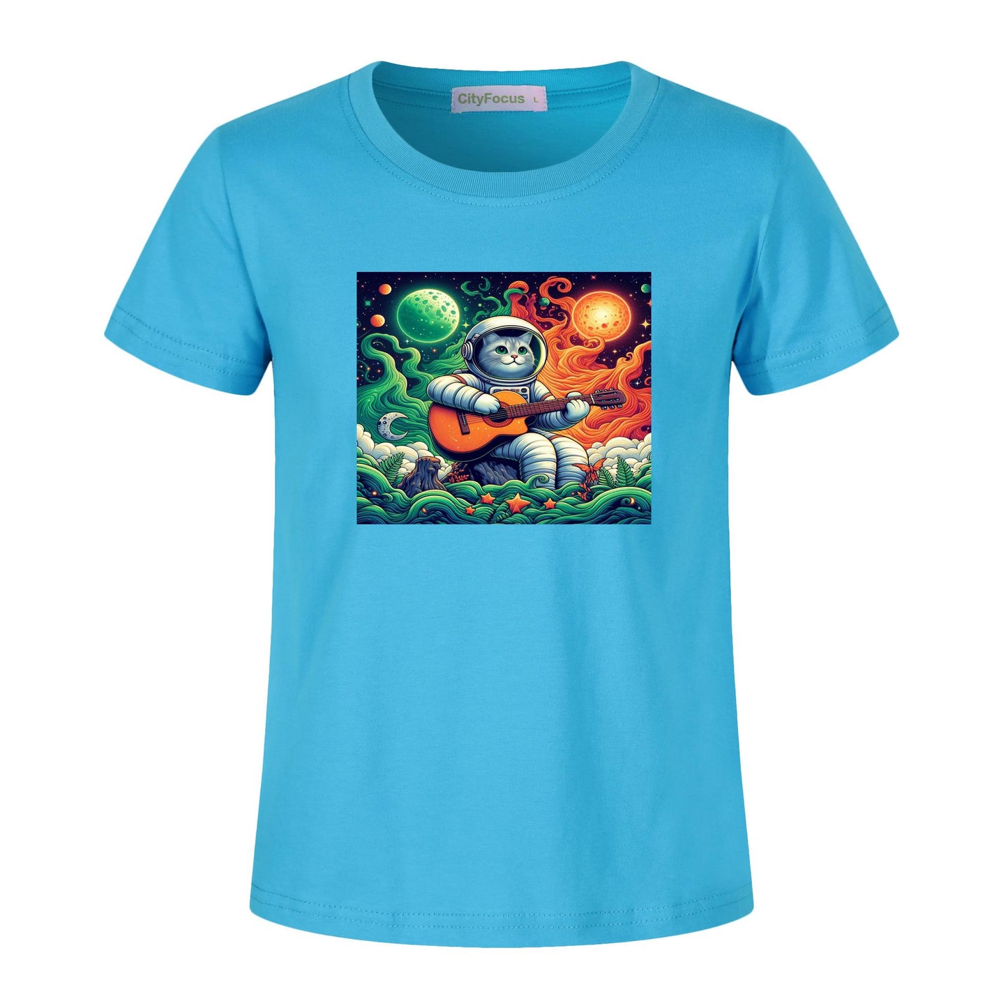 Cosmic Kitty Astronaut Kids T-Shirt 100% cotton 2 - Fun and Out-of-This-World