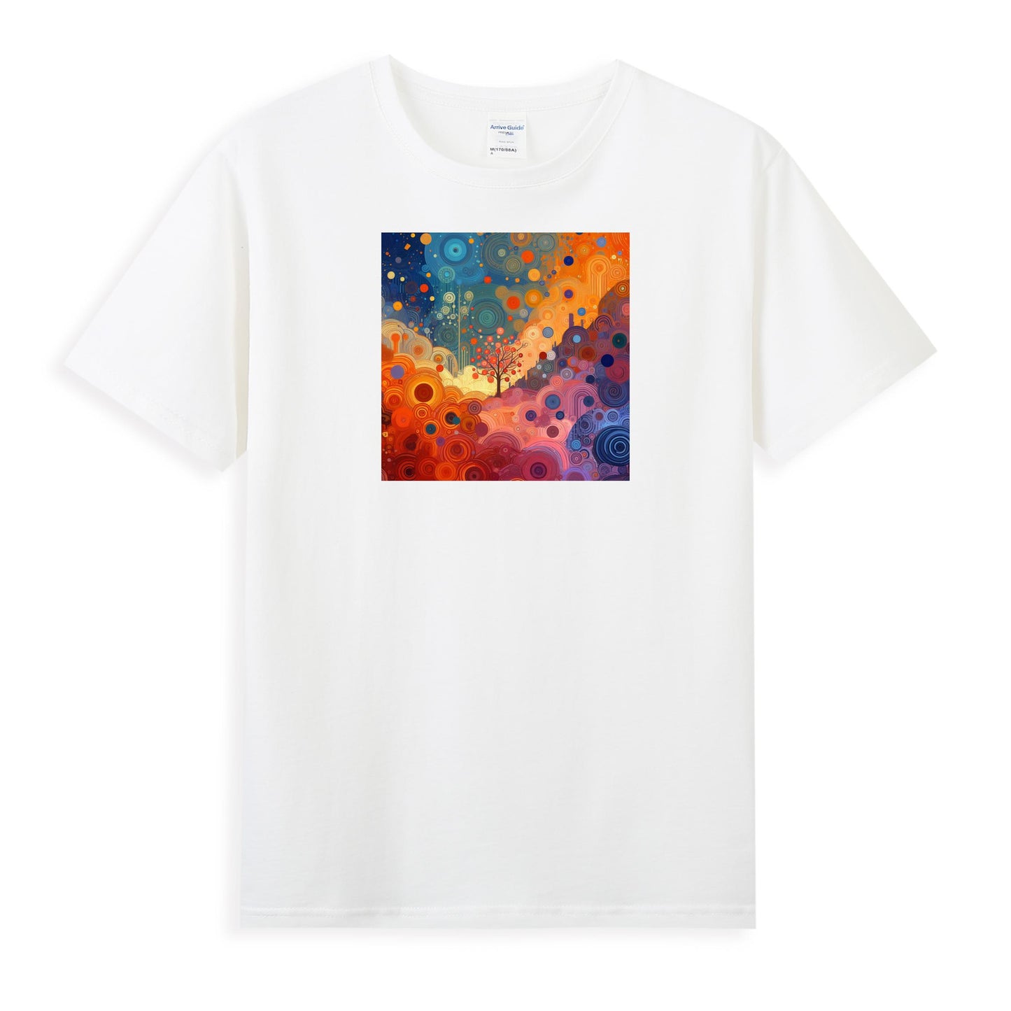 Women's Artistic Cotton Tee - Celestial Abstract Art