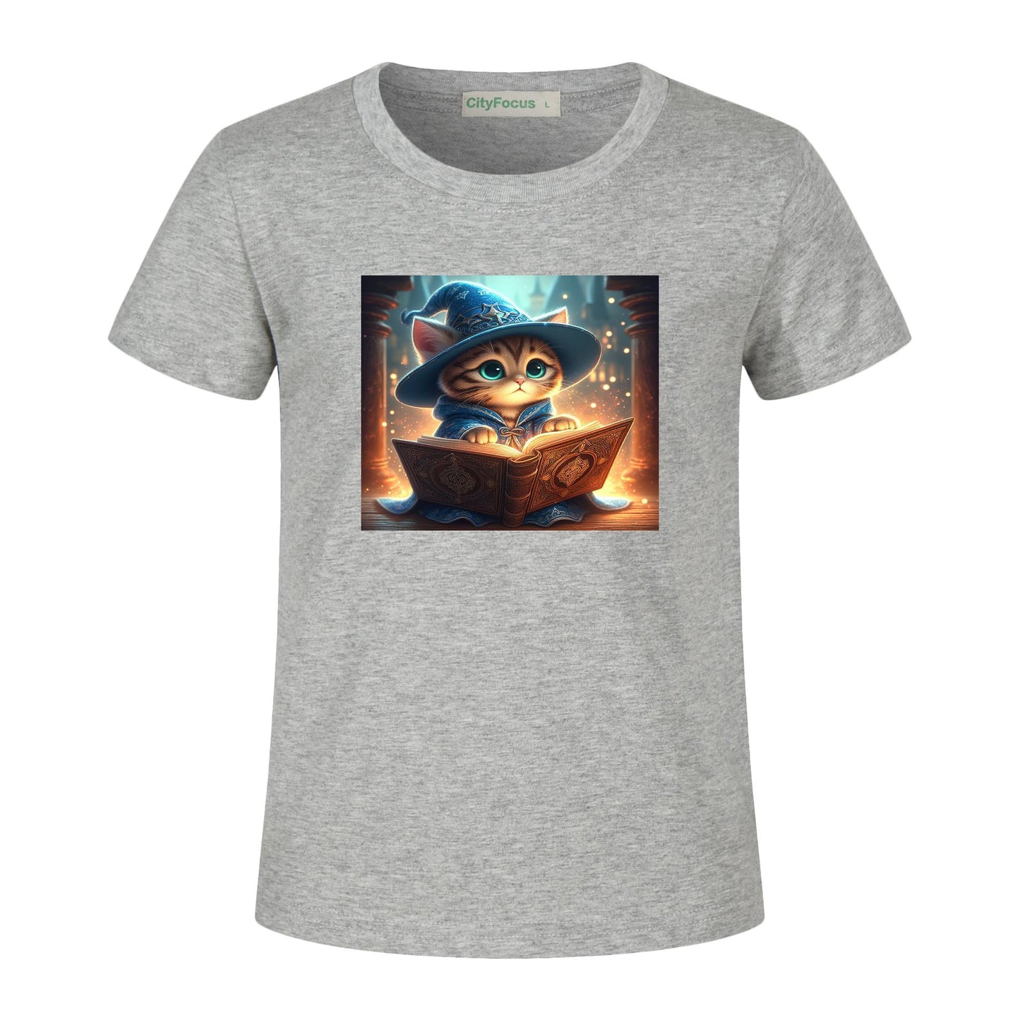 100% cotton Magical Wizard Cat Kids T-Shirt 6 - Enchanting and Cozy