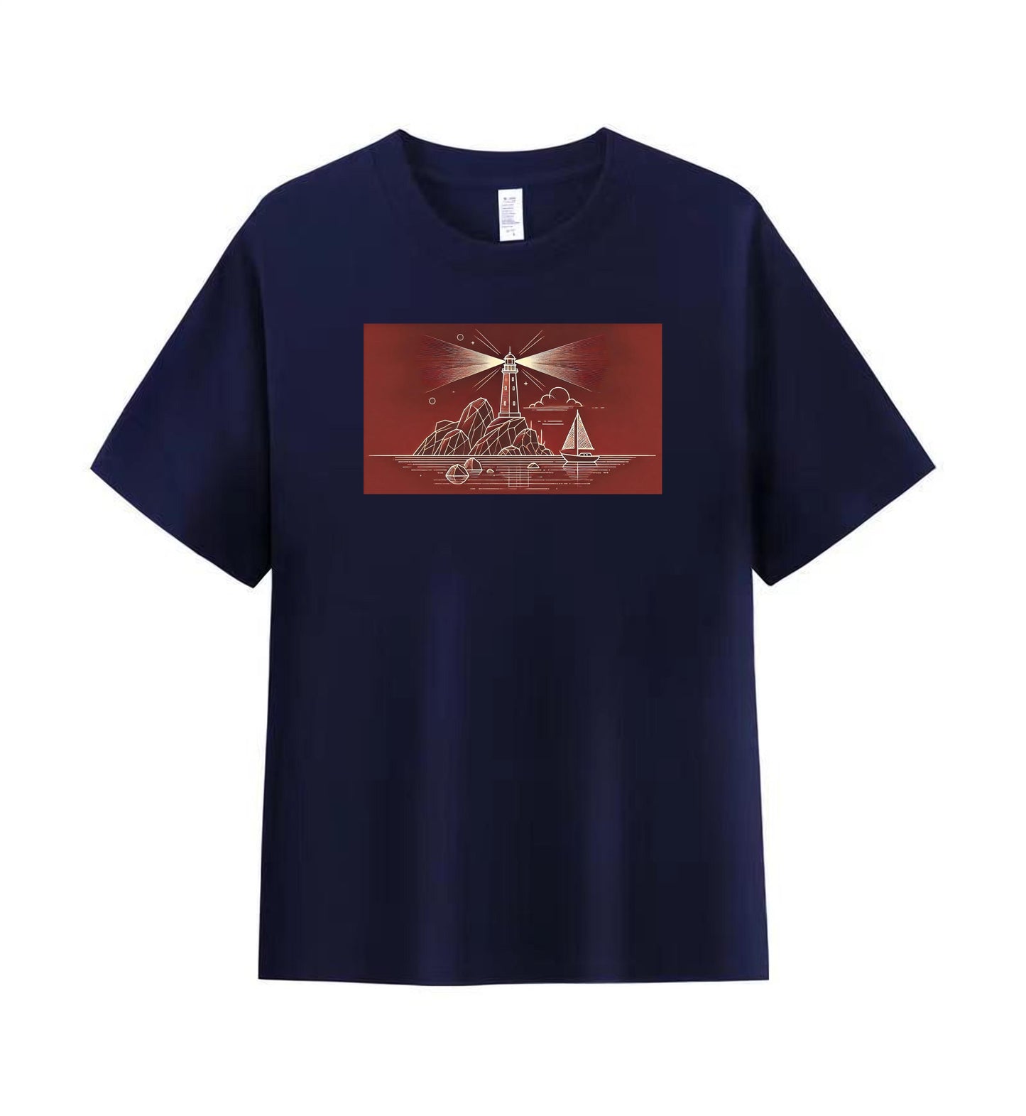 Men's Lighthouse Beacon Graphic Cotton Tee
