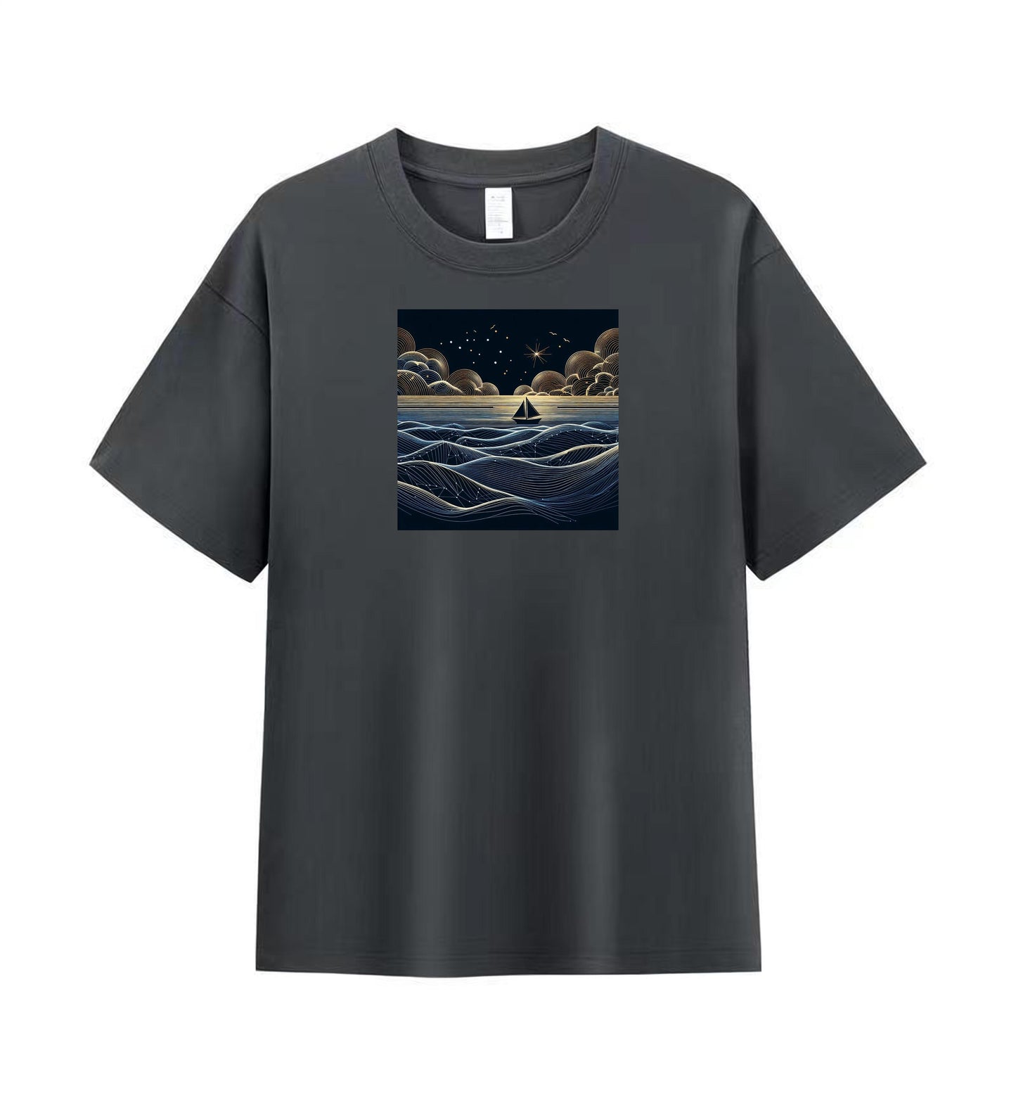 Cosmic Journey Sailboat Men's Cotton Tee 4