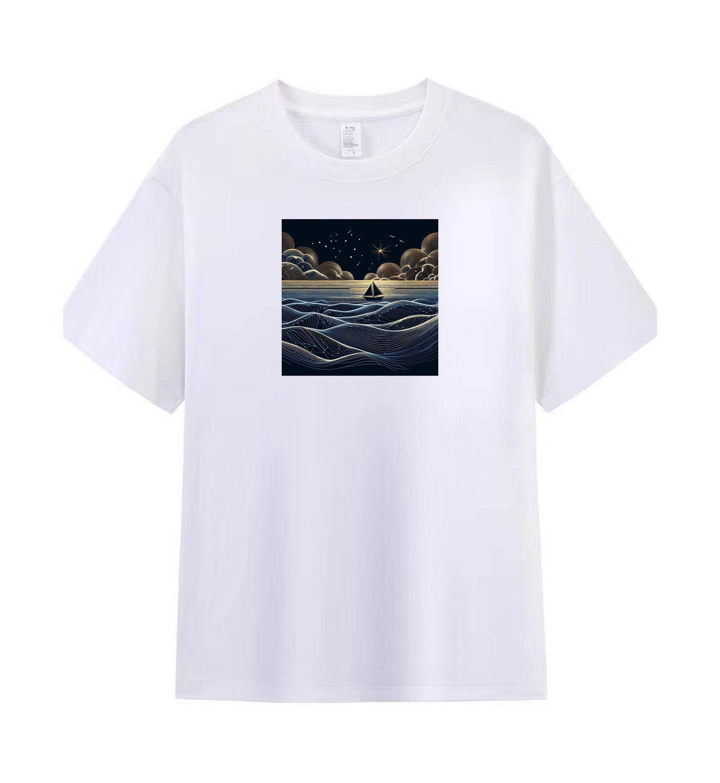 Cosmic Journey Sailboat Men's Cotton Tee 4