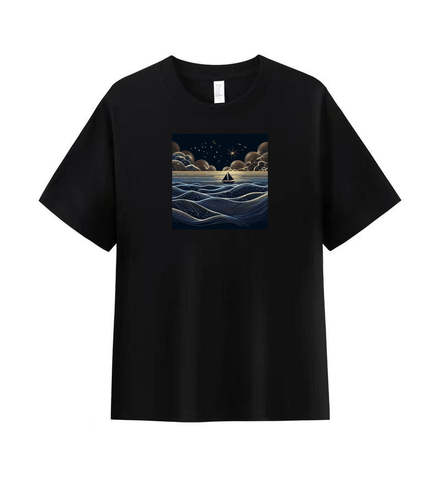 Cosmic Journey Sailboat Men's Cotton Tee 4